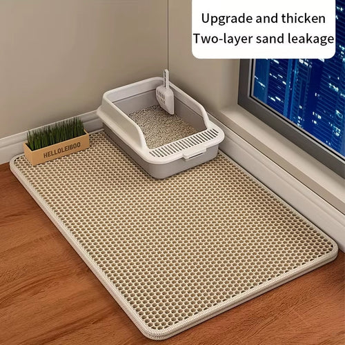 Revolutionary Large Cat Litter Mat - Advanced Honeycomb Design for Effortless Cleanup and Ultimate Comfort