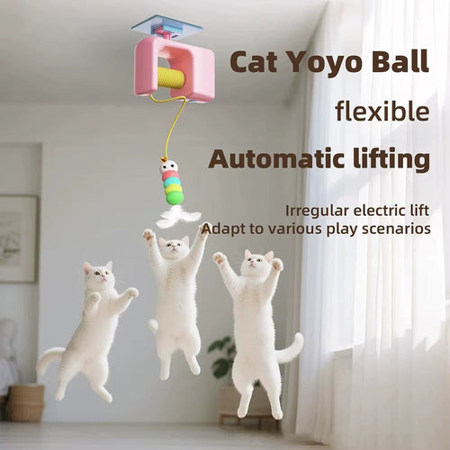 Electric Interactive Cat Teasing Stick Toy Elastic Rope Automatic Flying Bird Cat Toy Pet Stress Relief Toys for Cats